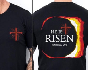 He Has Risen PNG: Christian Easter Sublimation Design (Digital Download)