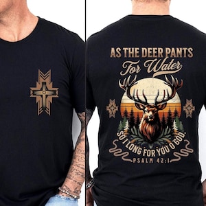 Rustic Deer Christian PNG: Psalm 42 Digital Art (Digital Download)