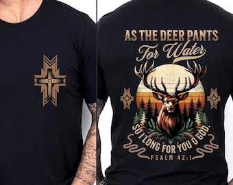 Rustic Deer Christian PNG: Psalm 42 Digital Art (Digital Download)