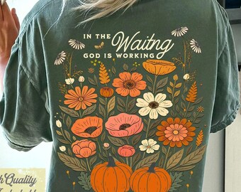 Cottagecore Christian Fall PNG: Bible Verse Floral Pumpkin Design (Digital Download)
