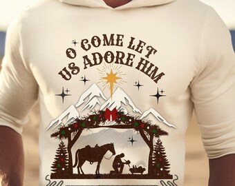 Praying Cowboy Nativity Scene PNG: Western Christmas (Digital Download)