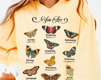 Butterfly Christian Art PNG: Bible Verse Affirmations (Digital File) Identity in Christ