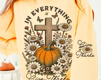 Floral Cottagecore Christian Fall PNG: Vintage Pumpkins, Bible Verse (Digital Download)