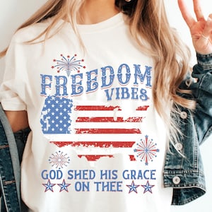Patriotic Christian USA Flag PNG: 4th of July Sublimation Design (Digital File