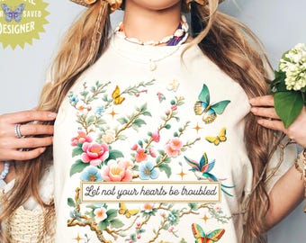 Christian Floral PNG: Bible Verse Graphic Tee Design (Digital Download)