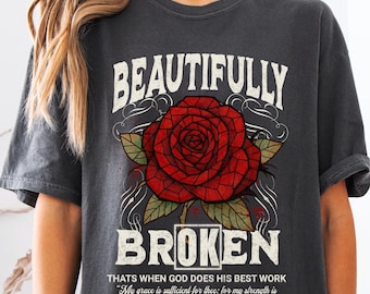 Therapy  Beautifully Broken Rose PNG | Christian Scripture Art | 2 Corinthians 12:9 | My Grace is Sufficient Bible Verse | Faith PNG Design
