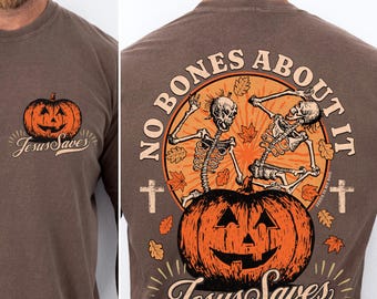 Funny Christian Halloween PNG: Skeleton Pumpkin Jesus Saves (Digital Download
