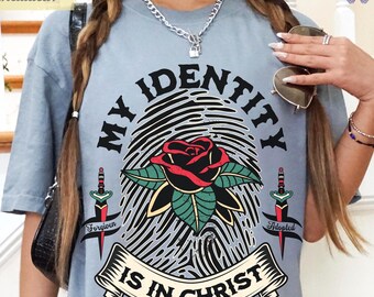 Identity In Christ PNG: Rose Cross Christian Tattoo Art (Digital Download)