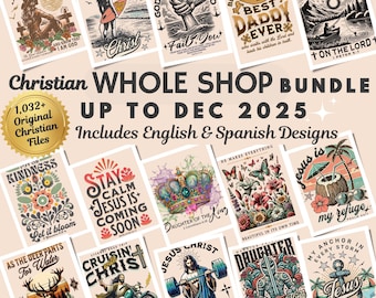 Christian PNG Bundle: Bible Verse Designs, Spanish & English (Commercial License)
