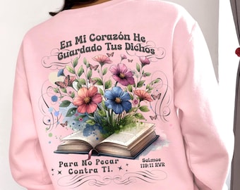 En Mi Corazón He Guardado Tus Dichos PNG Cristiano, Salmo 119:11 PNG,  Floral Digital, Camiseta Sublimación,  Diseño Cristiano Español PNG
