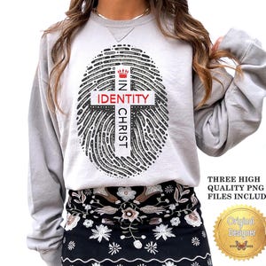 Christian Identity PNG: Thumbprint Cross Design (Digital Download), Man of Faith PNG, Religious Art image 2