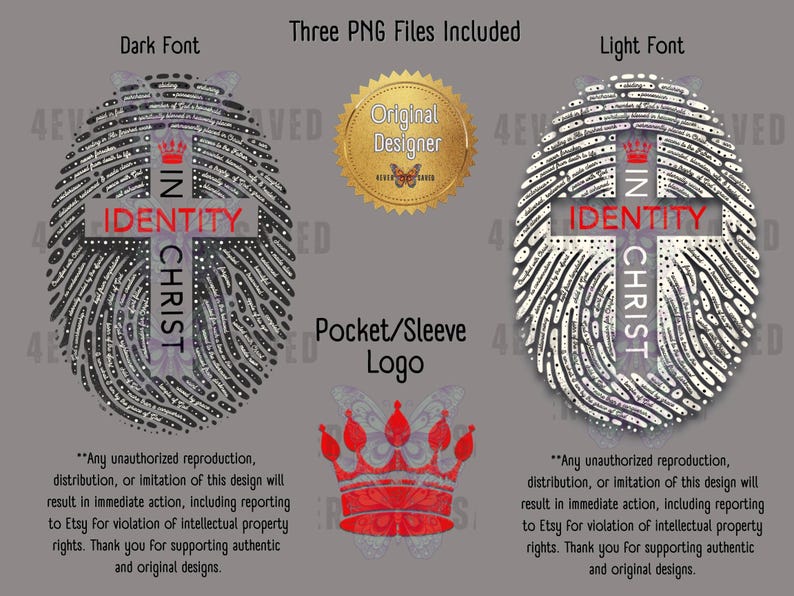 Christian Identity PNG: Thumbprint Cross Design (Digital Download), Man of Faith PNG, Religious Art image 10