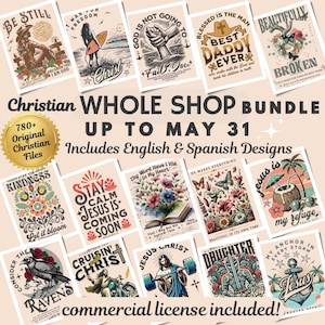Christian PNG Bundle: Bible Verse Designs, Spanish & English (Commercial License)