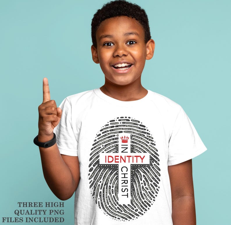 Christian Identity PNG: Thumbprint Cross Design (Digital Download), Man of Faith PNG, Religious Art image 7