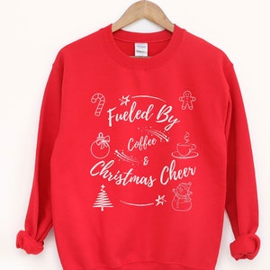 Fueled by Coffee and Christmas Cheer, Winter Sweatshirt, Santa, Holiday Sweatshirt, Holiday, Holiday, Winter