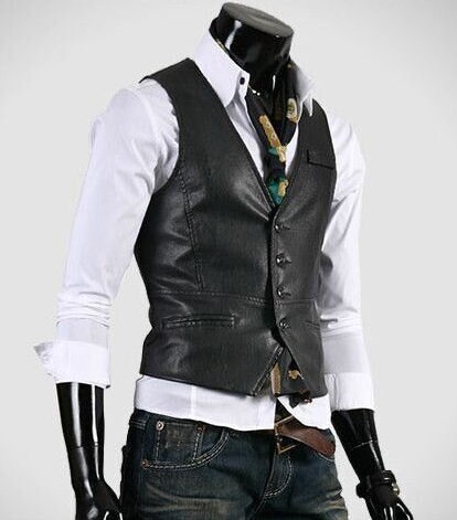Handmade Men Back Office Vest, Leather Waistcoat for Mens, Men Leather ...