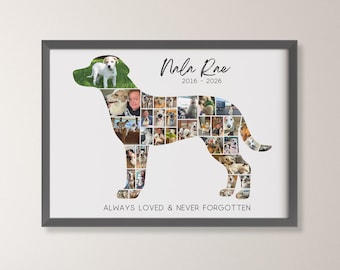 Personalizable Dog Memorial Photo Collage Picture, Pet Loss Gift, Pet Memorial Gift, Pet Remembrance Photo, Dog Memorial, Pet Sympathy Gift