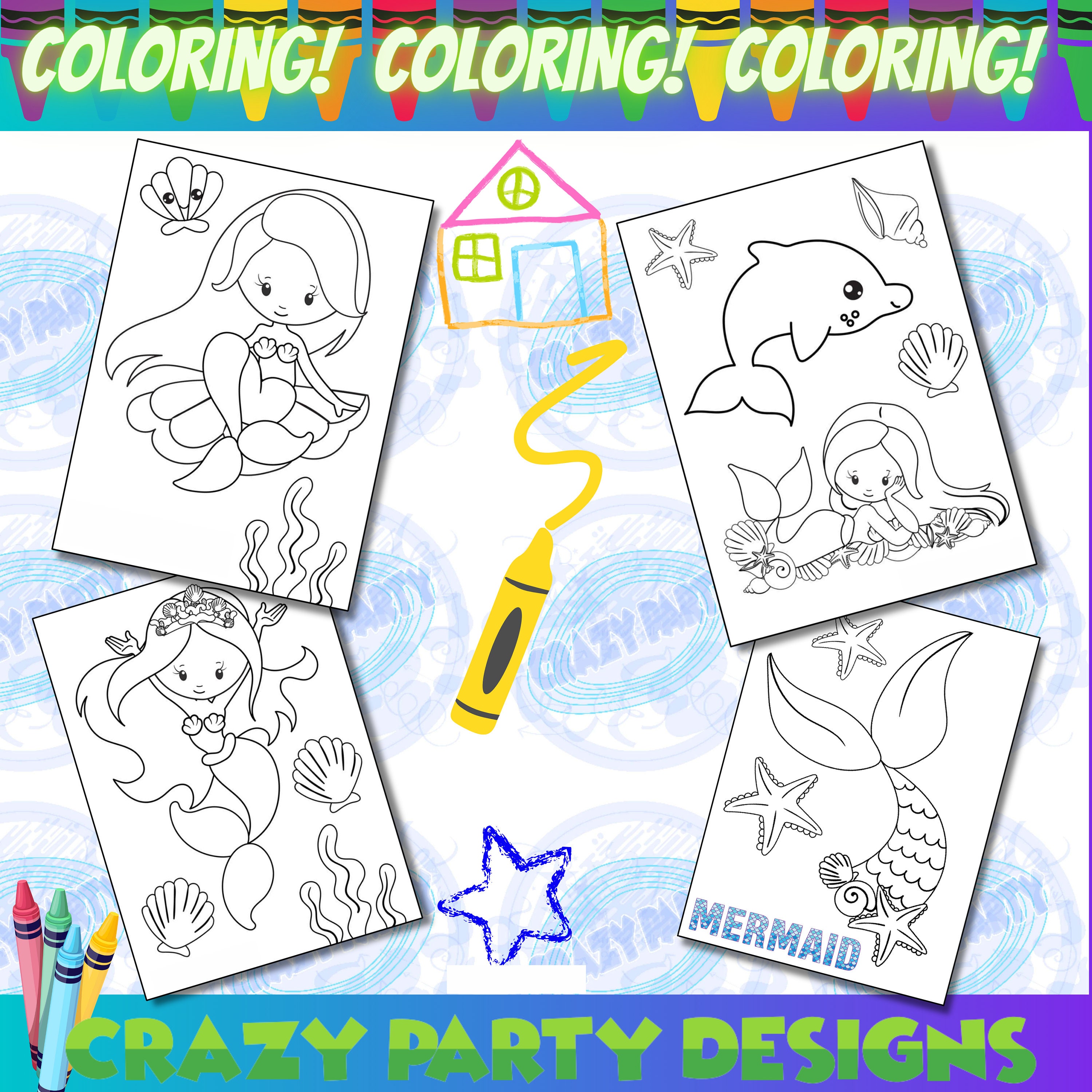 Mermaid Coloring Page Get Coloring Mini Pages Mermaid Coloring Kits ...