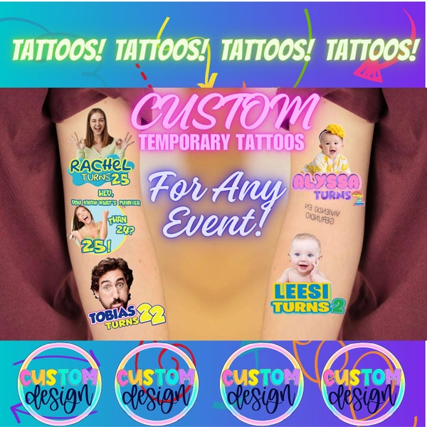 Custom Design tattoos, Party temporary tattoos, temporary tattoos, gifts, face, custom tattoo, face tattoo, picture tattoo, Sports tattoos