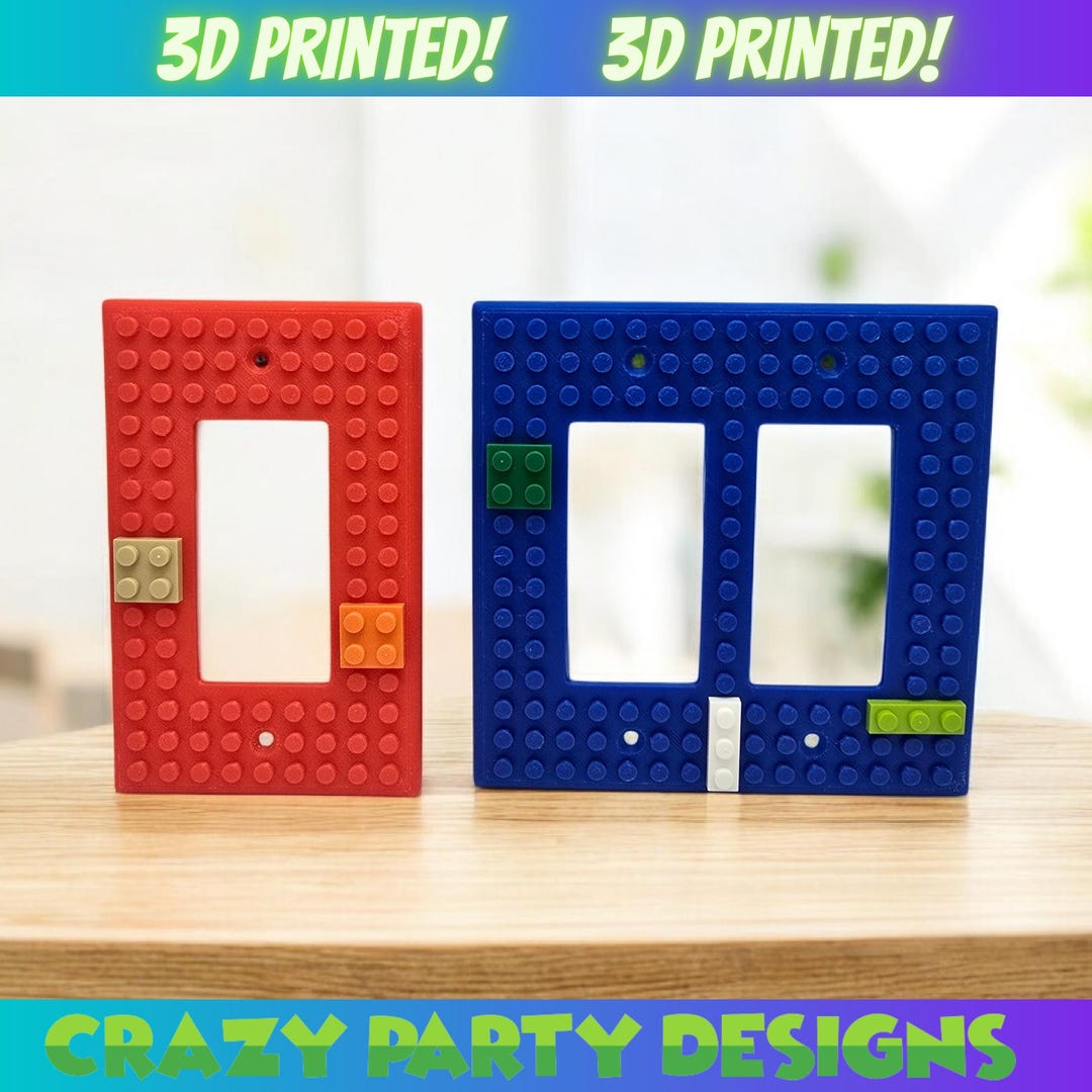 Building Block 3D Light Switch Cover - Block Bedroom - Children's ...