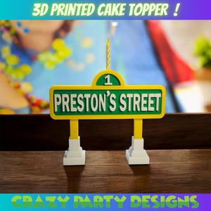Cake topper, Personalized cake topper, street sign cake topper, sign cake topper, street signs