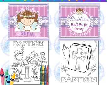 Baptism Coloring Pages and Crayons, Baptism Party Favors, Baptism Theme Party, Baptism Party Supplies, Baptism Coloring Book, Baptism