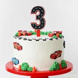 Race Track Number, Road Car Birthday Party Cake Number, Racetrack Style Cake Topper, Birthday Cake Number, 3D Printed Cake Topper Number