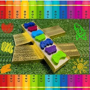 Gamer Crayons Set of 7 -Gifts for Gamers -Gamer Party Favors -Kids Gamer Party Favors -Gamer Gifts - Stocking Stuffers -Gamer Birthday Party