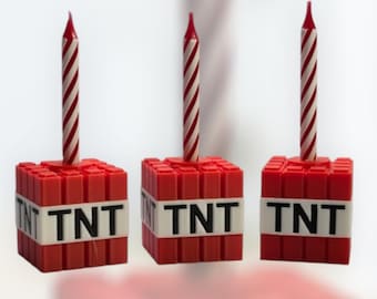 TNT Birthday Candle Holders Set of 3