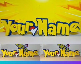 Personalized style name plate, Monsters Inspired 3D Name Plate, birthday party, cake topper.