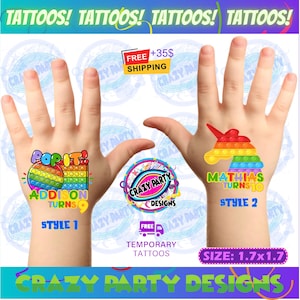 Pop It Fidget, Pop It Fidget temporary tattoos, temporary tattoos, tattoos, family Party, gifts, custom tattoo, face tattoo, picture Tattoos