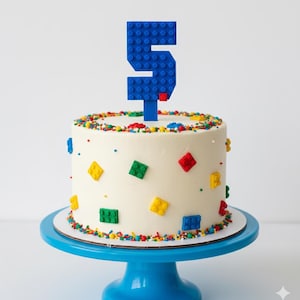 Block Birthday Party Cake Number, Block Style Cake Topper, Birthday Cake Number, 3D Printed Cake Topper Number