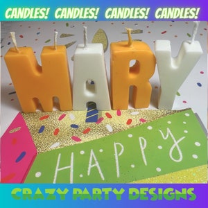 Letras de aniversário, velas do alfabeto de cera de soja, velas de aniversário personalizadas, presente feito à mão, velas para todas as ocasiões, velas de cera de soja