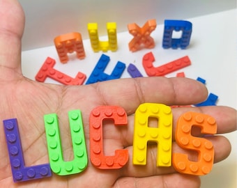 Brick Name Cake Topper, Brick Style Cake Topper, Birthday Cake letters, 3D Printed Cake Topper letters and numbers