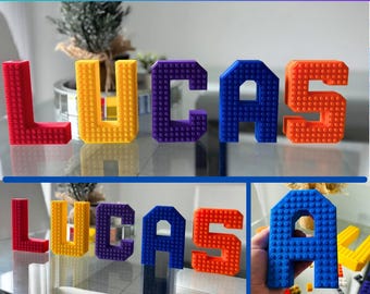 Personalized brick style nameplate, big letters for kids, birthday party, Custom brick name, colorful letters, personalized gift