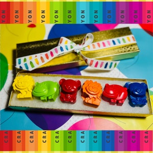Animal Crayon Boxes set of 6 - Animal Crayons -Animal Party Favors - Kids Gifts - Kids Gifts - Classroom Favors, Animal Birthday, Animal