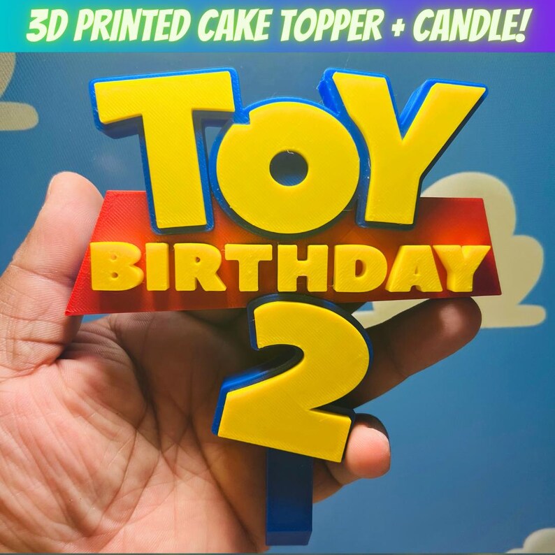 Toy Candle Birthday Party Cake Number, Toy Style Cake Topper, Birthday