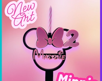 Minnie Birthday Party Cake Number, Minnie Style Cake Topper, Birthday Cake Number, 3D Printed Cake Topper Number