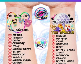 Snacking Around World Tattoo, Epcot World Showcase, Disney Temporary Tattoo, Snack Checklist, Snack Around World Tour
