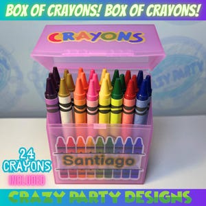 Personalized Crayon Box, Plastic Crayon Box, Back to School, include 24 Crayola crayons
