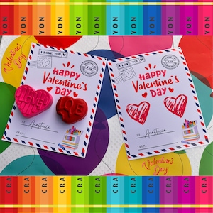 Card Valentine' s Day - Valentines Day Crayons - Classroom Favors, Personalized Crayons Classroom Valentines, Elementary School Valentines