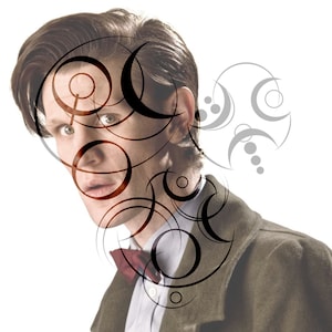 Doctor Who Sticker, Gallifreyan Doctors Names, SVG, PNG, JPG Printible Cricut Vector Files Digital Clipart, Doctor Who Art, Digital Download