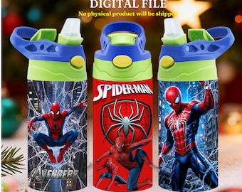 Spider Hero Tumbler Wrap PNG | Superhero Bottle Design (Digital Download + Free Design)
