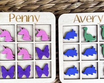 Personalized Wooden Tic-Tac-Toe Game