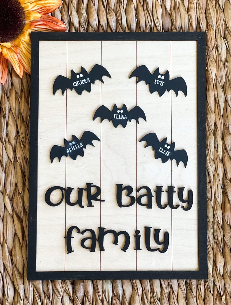 Halloween Bat Family Sign - Etsy