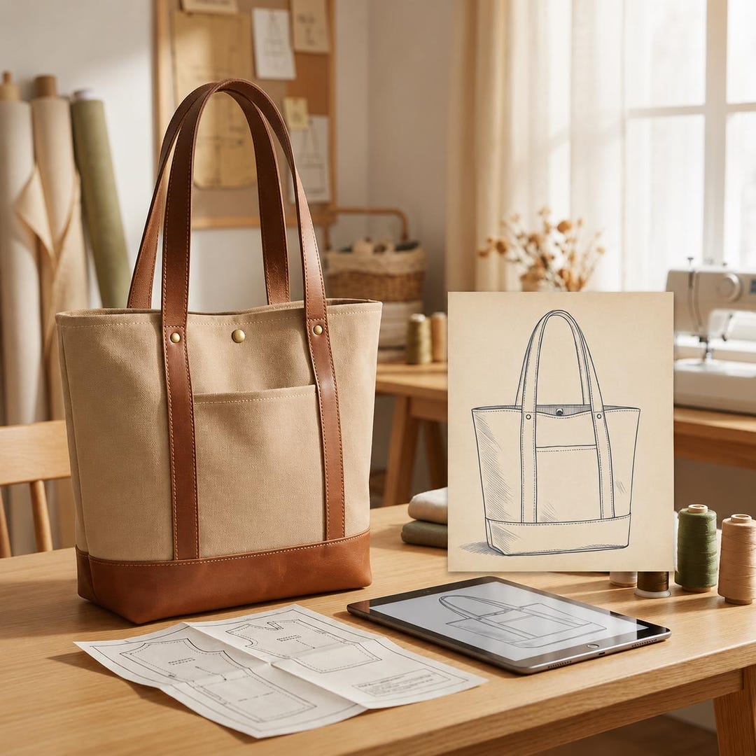 Tote Bag Sewing Pattern PDF – Beginner Friendly Shoulder Bag Template ...