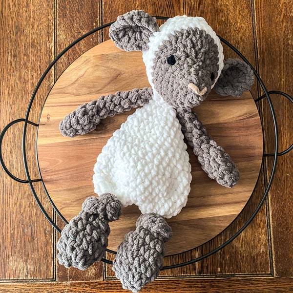 Crochet Lamb Lovey, Amigurumi Lamb Lovey, Handmade Baby Shower Gift, Toddler Toy, Baby Lovey, Toddler Lovey, Baby Toy, Lamb Snuggler