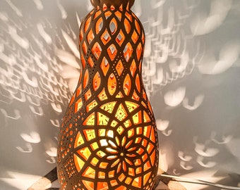 MESMERISING MANDALA Ceramic Light Sculpture Handmade Ceramic Lamp Meditation