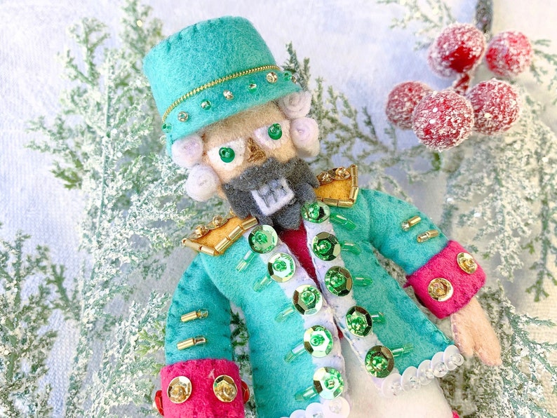 Nutcracker Felt Ornament Toy Christmas Tree Decoration PDF Pattern