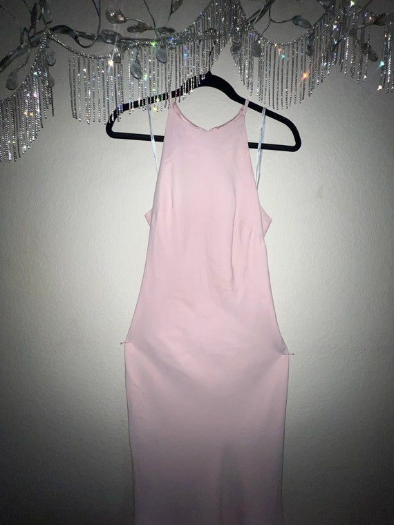 Light Pink Calvin Klein Halter Dress w/ Tail -Size